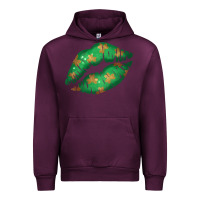 Mauve Wine St. Patrick's Day Lip Urban Hoodie - Jasminsmagicworld