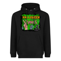 Black Watercolor Halloween Vibes Heavyweight Hoodie - RanaPortraitStore