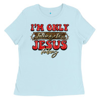 Baby Blue i'm only talking to jesus today christmas Ladies Tee - BarkalooDesign