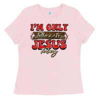 Bubblegum Pink i'm only talking to jesus today christmas Ladies Tee - BarkalooDesign