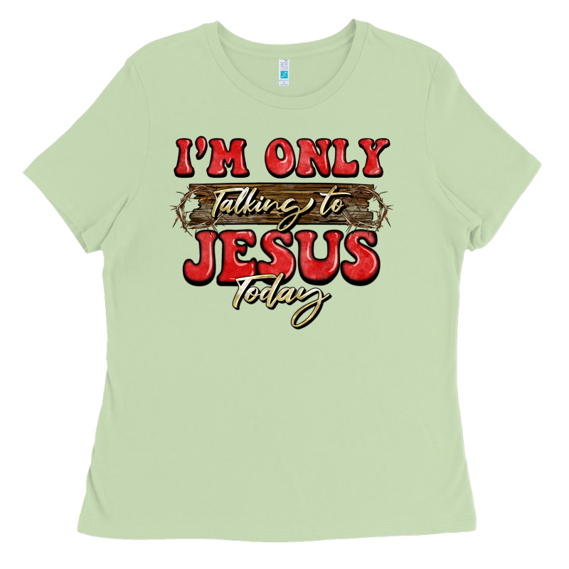 I'm Only Talking To Jesus Today Christmas Ladies Tee by BarkalooDesign | Teevron
