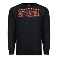 Black xoxo highland cows Premium Sweatshirt - RanaPortraitStore