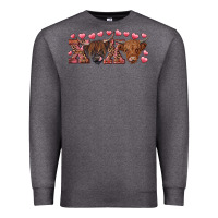 Charcoal Heather xoxo highland cows Premium Sweatshirt - RanaPortraitStore
