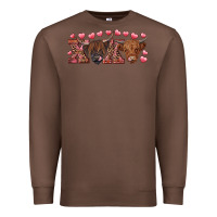 Chestnut xoxo highland cows Premium Sweatshirt - RanaPortraitStore