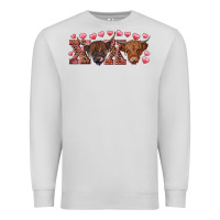 Dove Grey xoxo highland cows Premium Sweatshirt - RanaPortraitStore