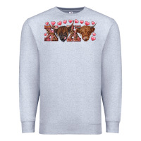 Heather Grey xoxo highland cows Premium Sweatshirt - RanaPortraitStore