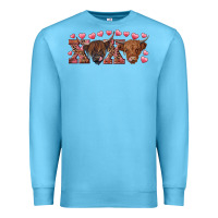 Ocean Blue xoxo highland cows Premium Sweatshirt - RanaPortraitStore