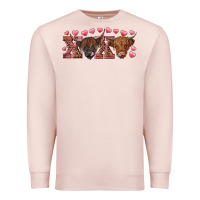 Pale Pink xoxo highland cows Premium Sweatshirt - RanaPortraitStore