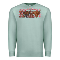 Seafoam xoxo highland cows Premium Sweatshirt - RanaPortraitStore
