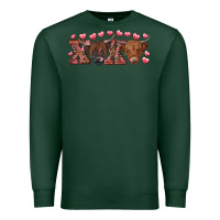 Sports Green xoxo highland cows Premium Sweatshirt - RanaPortraitStore