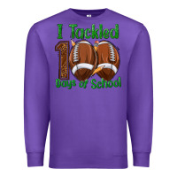 Purple i tackled 100 days of school football Premium Sweatshirt - texasbilliewilder