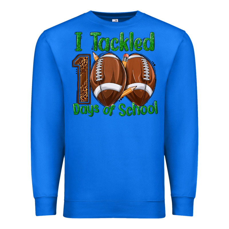 I Tackled 100 Days Of School Football Premium Sweatshirt by texasbilliewilder | Teevron