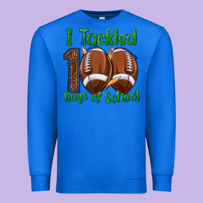 I Tackled 100 Days Of School Football Premium Sweatshirt Designed By Texasbilliewilder