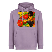 Lavender 1865 Juneteenth afro woman Heavyweight Hoodie - RanaPortraitStore