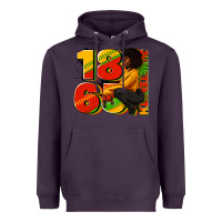 Plum 1865 Juneteenth afro woman Heavyweight Hoodie - RanaPortraitStore