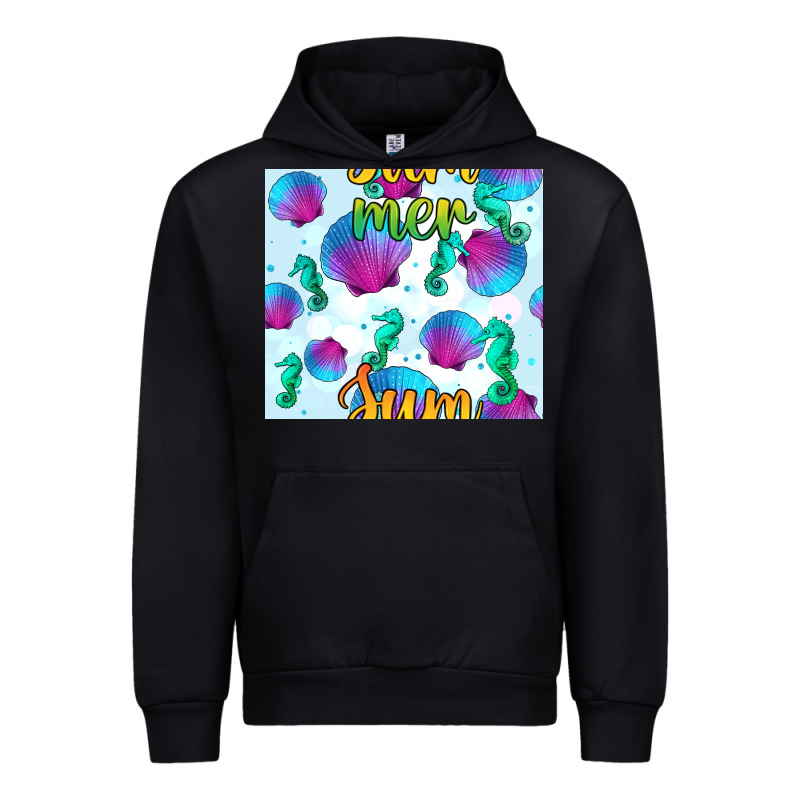 Seahorse And Sea Shell Seamless Pattern Urban Hoodie by BundleAndBundleShop | Teevron