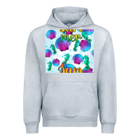 Heather Grey seahorse and sea shell seamless pattern Urban Hoodie - BundleAndBundleShop