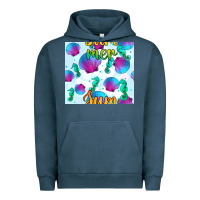Pigment Midnight Navy seahorse and sea shell seamless pattern Urban Hoodie - BundleAndBundleShop