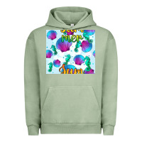 Pigment Oil Green seahorse and sea shell seamless pattern Urban Hoodie - BundleAndBundleShop