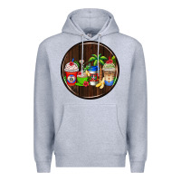 Heather Grey dominican republic coasters Premium Hoodie - AdoDesignShop
