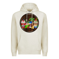 Oatmeal Heather dominican republic coasters Premium Hoodie - AdoDesignShop