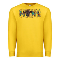 Lemon western mini black highland calf Premium Sweatshirt - RanaPortraitStore