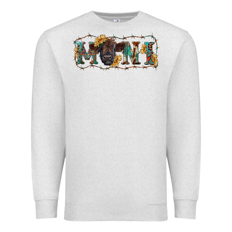Western Mini Black Highland Calf Premium Sweatshirt by RanaPortraitStore | Teevron