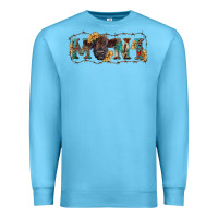 Ocean Blue western mini black highland calf Premium Sweatshirt - RanaPortraitStore