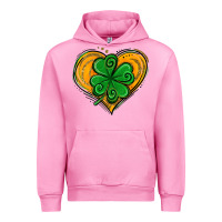 Fuchsia Pink St. Patrick's Day Heart with Shamrock Urban Hoodie - Jasminsmagicworld