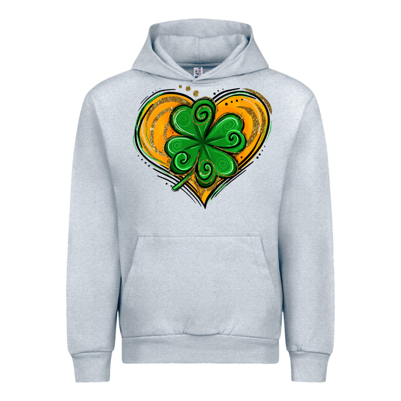 St. Patrick's Day Heart With Shamrock Urban Hoodie by Jasminsmagicworld | Teevron
