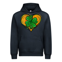 Navy St. Patrick's Day Heart with Shamrock Urban Hoodie - Jasminsmagicworld