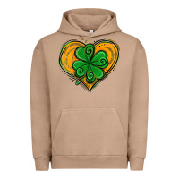 Pigment Burro St. Patrick's Day Heart with Shamrock Urban Hoodie - Jasminsmagicworld
