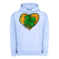 Pigment Grape Ice St. Patrick's Day Heart with Shamrock Urban Hoodie - Jasminsmagicworld