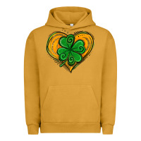Pigment Peanut Butter St. Patrick's Day Heart with Shamrock Urban Hoodie - Jasminsmagicworld
