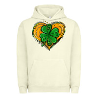 Pigment Pistachio St. Patrick's Day Heart with Shamrock Urban Hoodie - Jasminsmagicworld