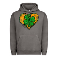 Pigment Tornado St. Patrick's Day Heart with Shamrock Urban Hoodie - Jasminsmagicworld
