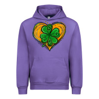 Tulip St. Patrick's Day Heart with Shamrock Urban Hoodie - Jasminsmagicworld
