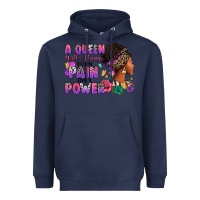 Navy A queen will always turn pain into power Heavyweight Hoodie - RanaPortraitStore