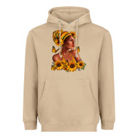 Mushroom Afro American woman sunflowers Heavyweight Hoodie - RanaPortraitStore
