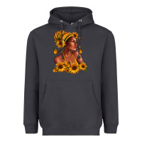 Smoke Afro American woman sunflowers Heavyweight Hoodie - RanaPortraitStore