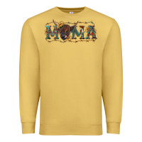 Antique Gold western mama with highland cow Premium Sweatshirt - RanaPortraitStore
