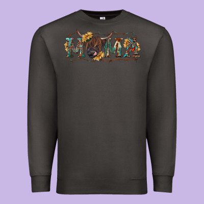 Western Mama With Highland Cow Premium Sweatshirt Designed By Ranaportraitstore