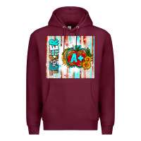 Burgundy teacher a+ tumbler Premium Hoodie - BundleAndBundleShop