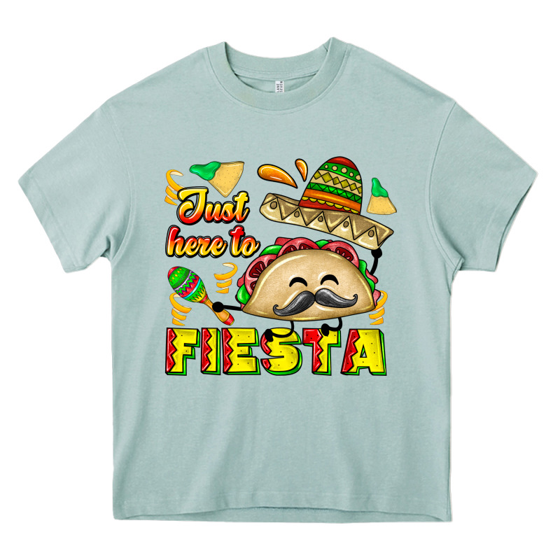 Just Here To Fiesta Heavy Core Tee by CowhideDigitalArt | Teevron