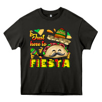 Asphalt Just Here To Fiesta Heavy Core Tee - CowhideDigitalArt