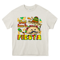 Cream Just Here To Fiesta Heavy Core Tee - CowhideDigitalArt