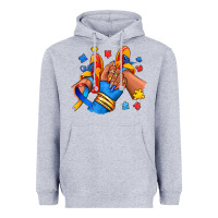 Heather Grey Autism afro girl sneakers Heavyweight Hoodie - RanaPortraitStore