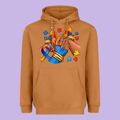 Heavyweight Hoodie Autism afro girl sneakers