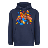 Navy Autism afro girl sneakers Heavyweight Hoodie - RanaPortraitStore