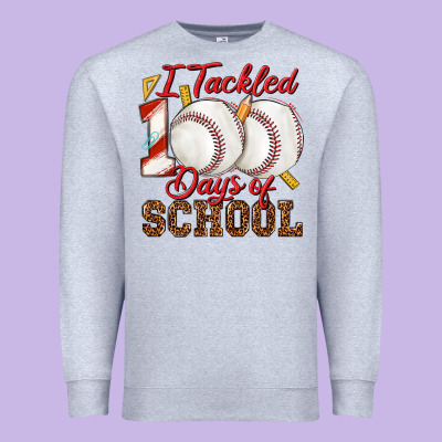I Tackled 100days Of School Baseball Premium Sweatshirt Designed By Texasbilliewilder